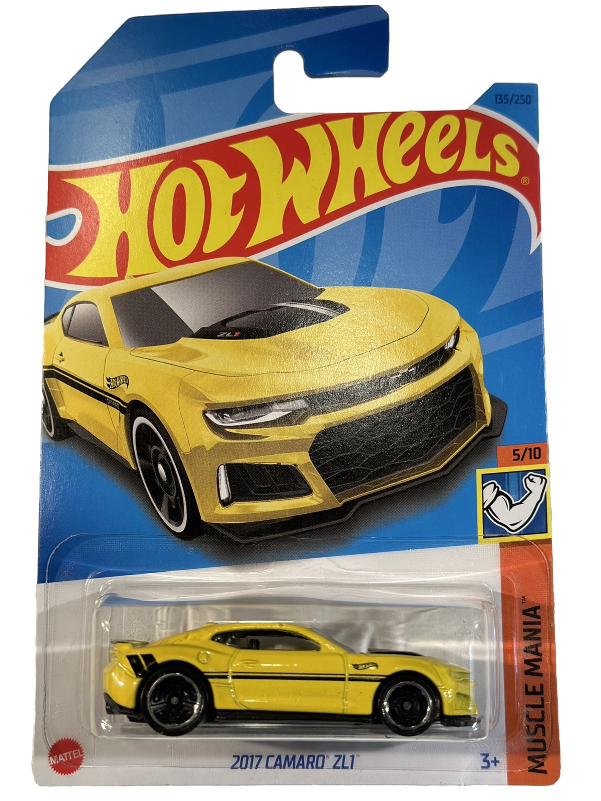 2023 🔥Hot Wheels 🛞 2017 Camaro ZL1 Yellow, 5/10 Muscle Mania #135/250