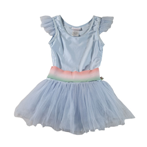 American Bitty Baby Ballerina Girls Leotard Tutu Outfit Blue Size Large
