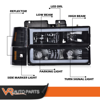 C1500 Headlights DOT 4PCS 4x6" LED Headlights Hi/Lo Beam DRL Fit Chevy C10 Pickup Truck C10 Model Truck - Foto 3