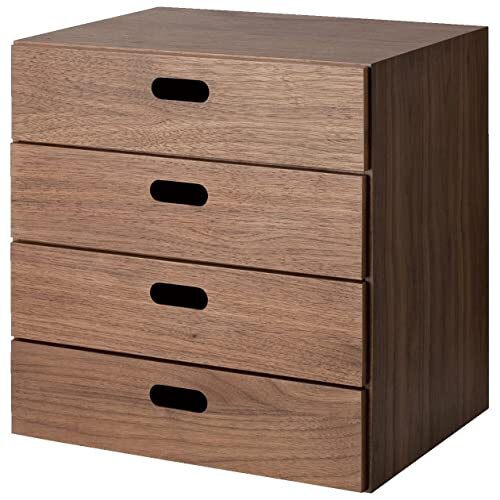 MUJI STACKABLE WOOD CHEST 4 RECTANGULAR DRAWERS WALNUT 14 x 14 x 11 in Express - Picture 5 of 9
