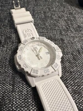 Luminox 3507 Whiteout Men's Wristwatch Rubber Strap With Case From Japan USED