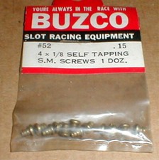 12 Self Tapping S.M. Screws Original 4 X 1/ 8" by BuzCo 52 Vintage Slot Car NOS