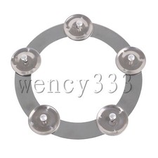 Stainless Steel Cymbal Ching Hihats Tambourine 6.4 Inch Outer Diameter Silver