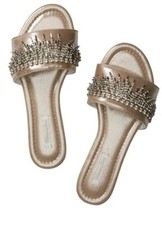 VS rhinestone slide on rhinestone slippers brand new size medium 7/8 gold