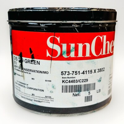 SUN CHEMICAL **GREEN** OFFSET PRINTING INK OIL BASED 1 LB PANTONE # 349 GREEN