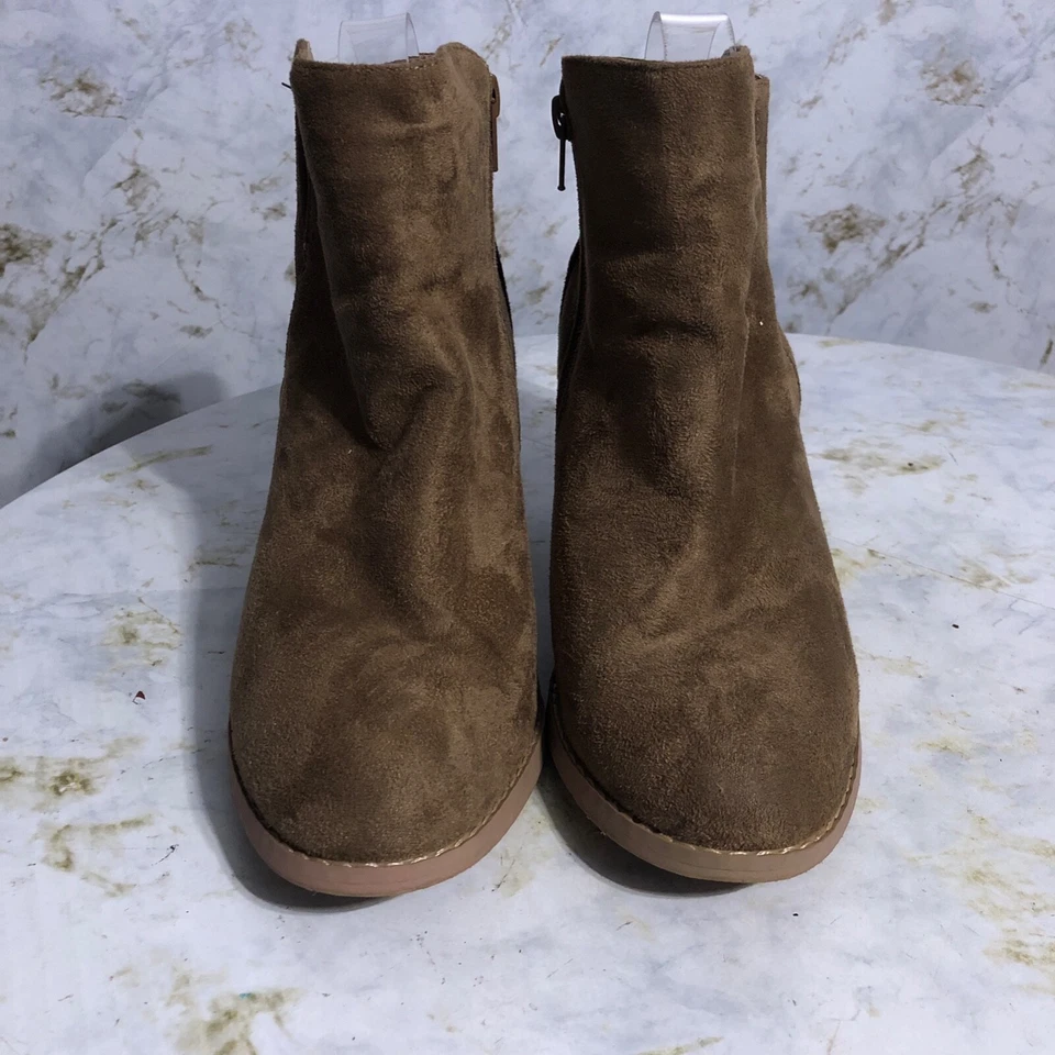 Charles Albert Mujer Talla 9M Zapatos Marrón Vegano Cómodo Cremallera Carrera Botines Foto 3 de 4