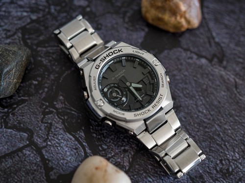 CASIO G-SHOCK G-STEEL GST-B500D-1A1ER BLUETOOTH, SMARTPHONE LINK Y ENERGIA SOLAR - Photo 9 sur 9