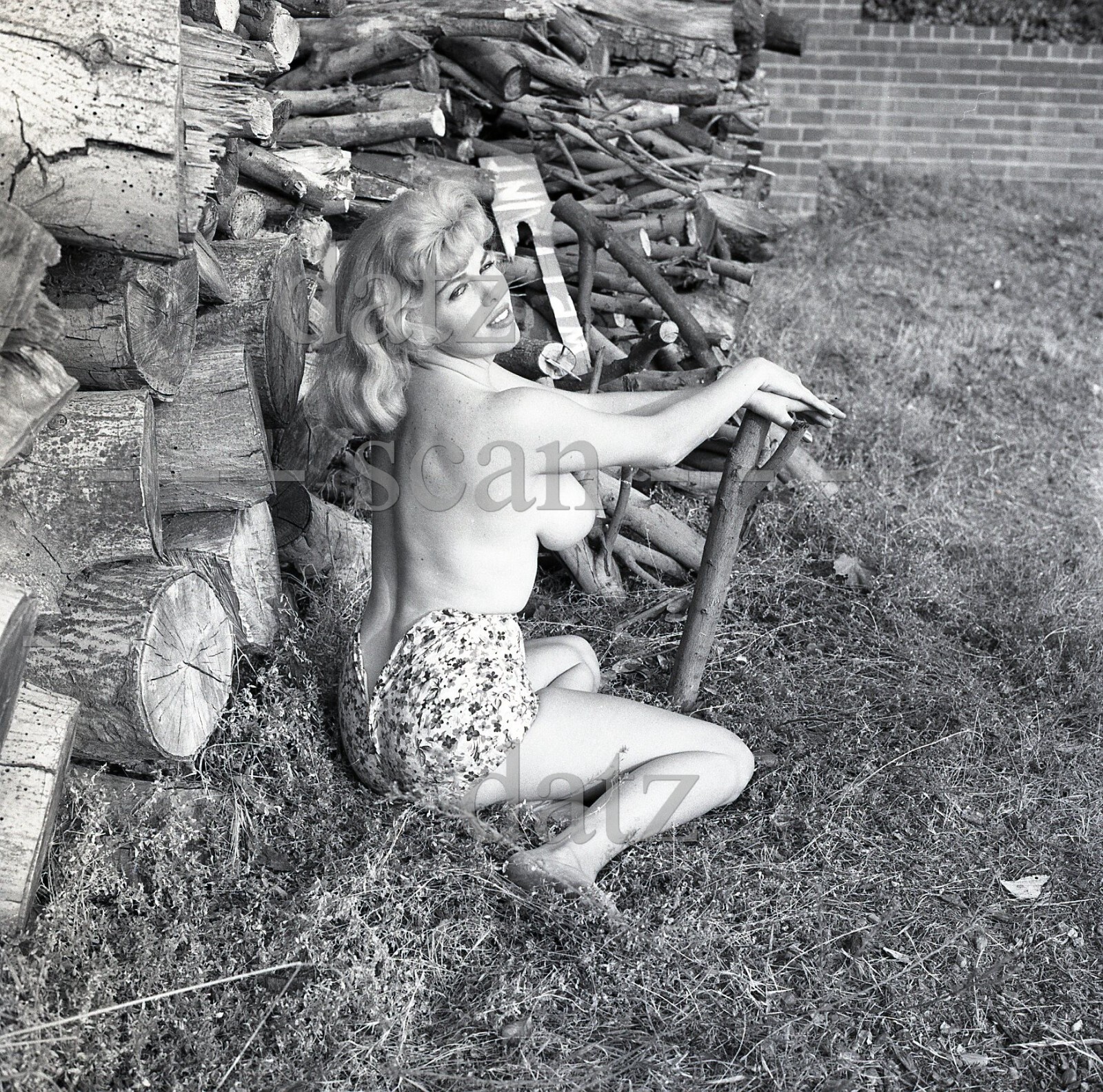 1950s Negative-busty nude blonde pinup girl Shirley Quimby-cheesecake