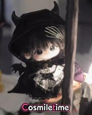 Handmade Gothic Magic Fit Plush 20cm Doll Black Skirt Clothes Outfits Dress Up