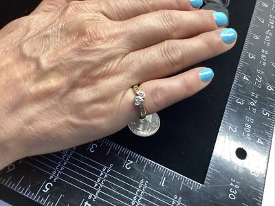 Gold Diamond Stamp Inside Ring 10k Solid Yellow Gold Ring Finger