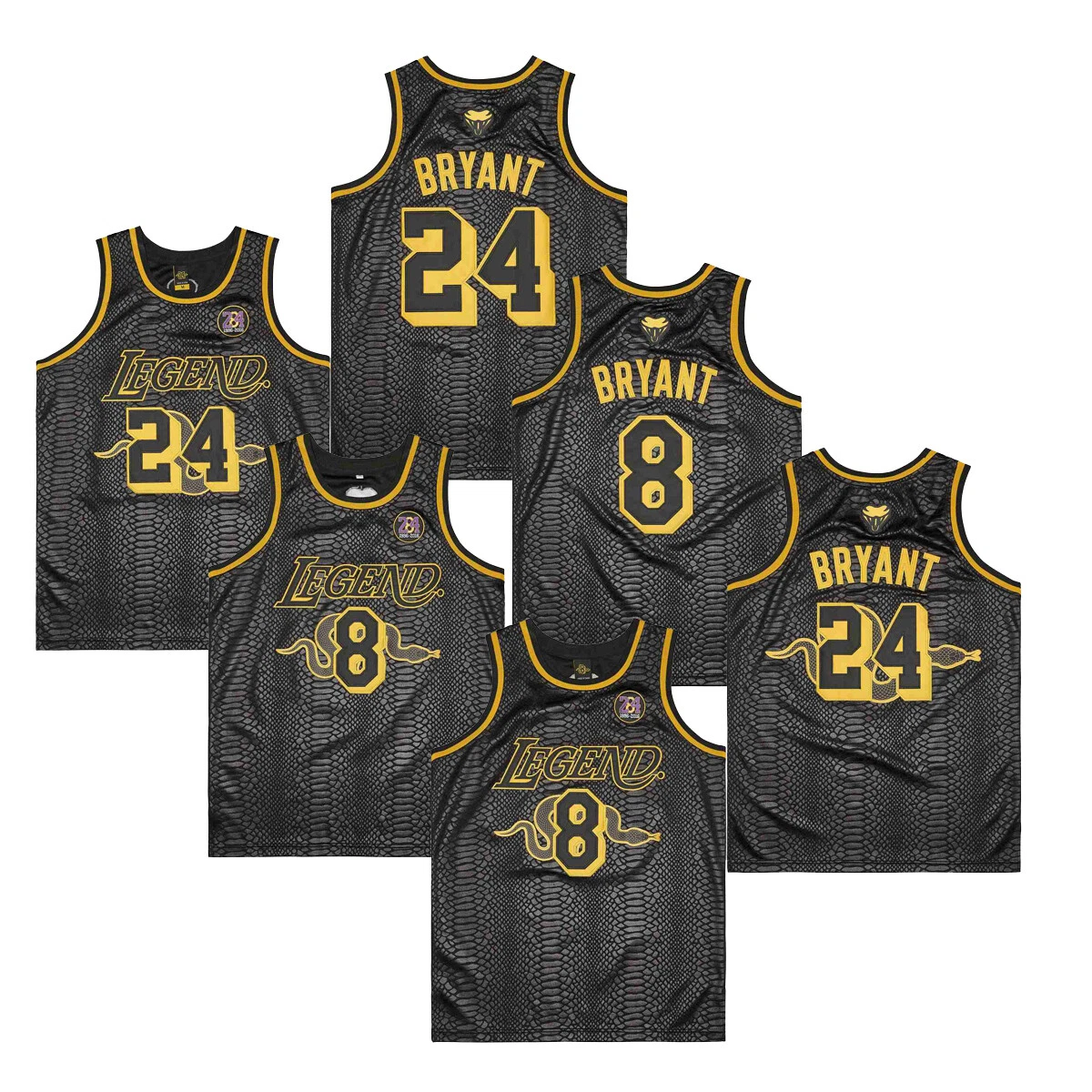 Design Bryant #24 Mamba The Grinch Basketball Jersey Snake Skin Green