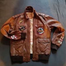 Original Top Gun Lederjacke Bomberjacke Braun  Neu