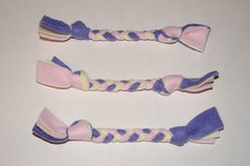 New Set of 6 Pastel Pink, Yellow, Purple Easter Handmade Braided Fleece Cat Toys