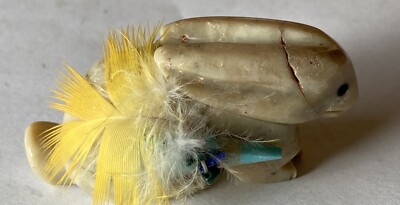 Signed Zuni Dolomite With Medicine Bundle Rabbit Fetish