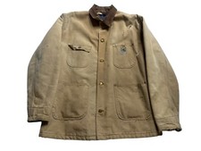 Vintage 1970s Carhartt Blanket Lined Chore Coat Jacket Distressed Faded Size 42
