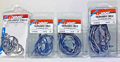 VMC 9789CB 6X TOURNAMENT CIRCLE HOOK--COASTAL BLACK--10 PACK CHOOSE  