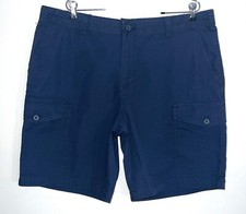 IZOD NEW Mens 9  Inseam Classic Cargo Shorts Navy Blue 100 Cotton Sz 40