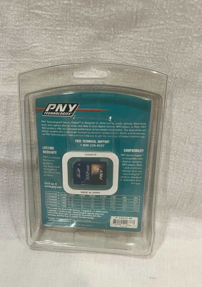 512 MB SD Card - P-SD512-RF - PNY Technologies Sealed Japan - Image 2 of 4