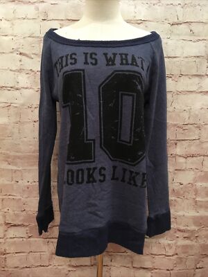 Love Culture Womens L Dark Blue Pullover Top Shirt  This Is What A 10 Looks Like