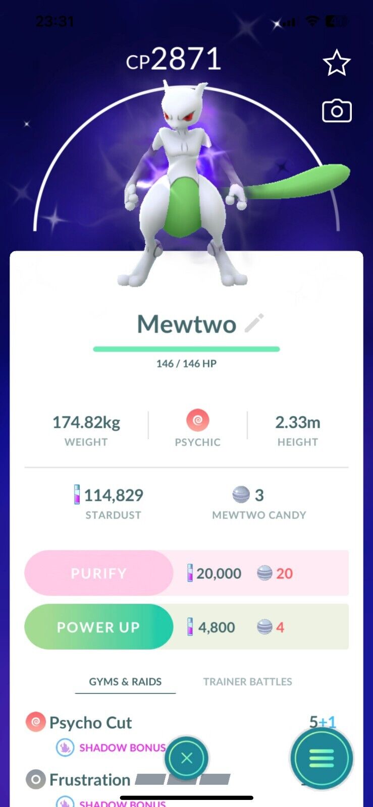 Pokémon GO Shiny Mewtwo / Mewtwo Level 40 / Level 50 – Unlock 2nd