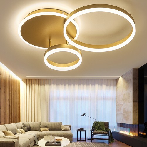 Modern LED Ceiling Light Dimmable LED Ceiling Ring Lamp Gold Ceiling Chandelier - Picture 3 of 16