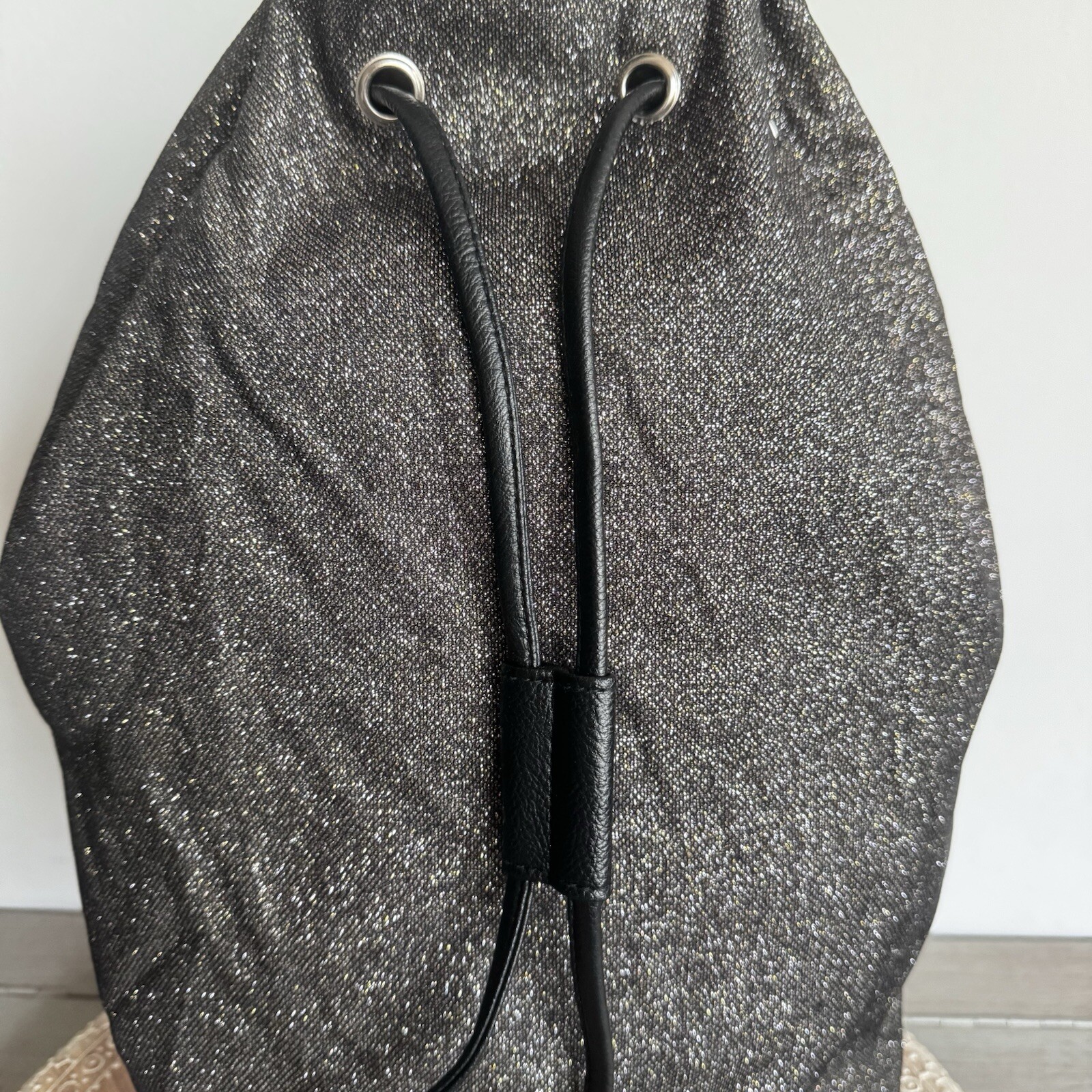 Victoria's Secret Bucket Drawstring Backpack Blac… - image 6