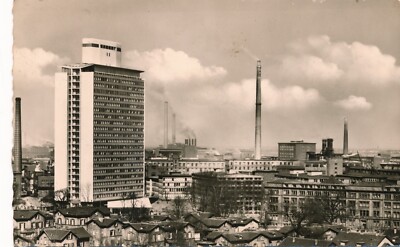 AK S/W LUDWIGSHAFEN A. RH. - BASF - FRIEDRICH-ENGELHORN-HAUS - SCHORNSTEINE GEL!