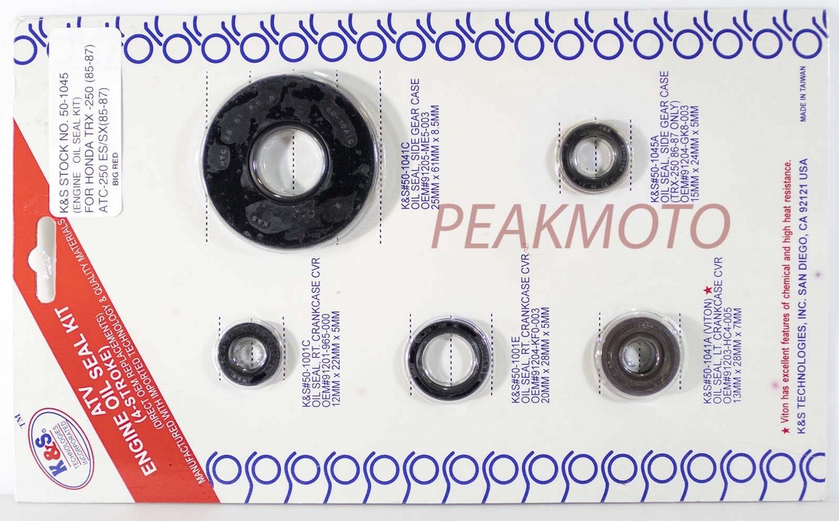 Honda ATC250ES 85-87 Big Red Engine Oil Seal Kit K&S Technologies