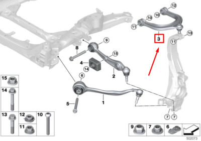 NEW BMW X6G06 FRONT RIGHT UPPER CONTROL ARM 31106883832 6883832 