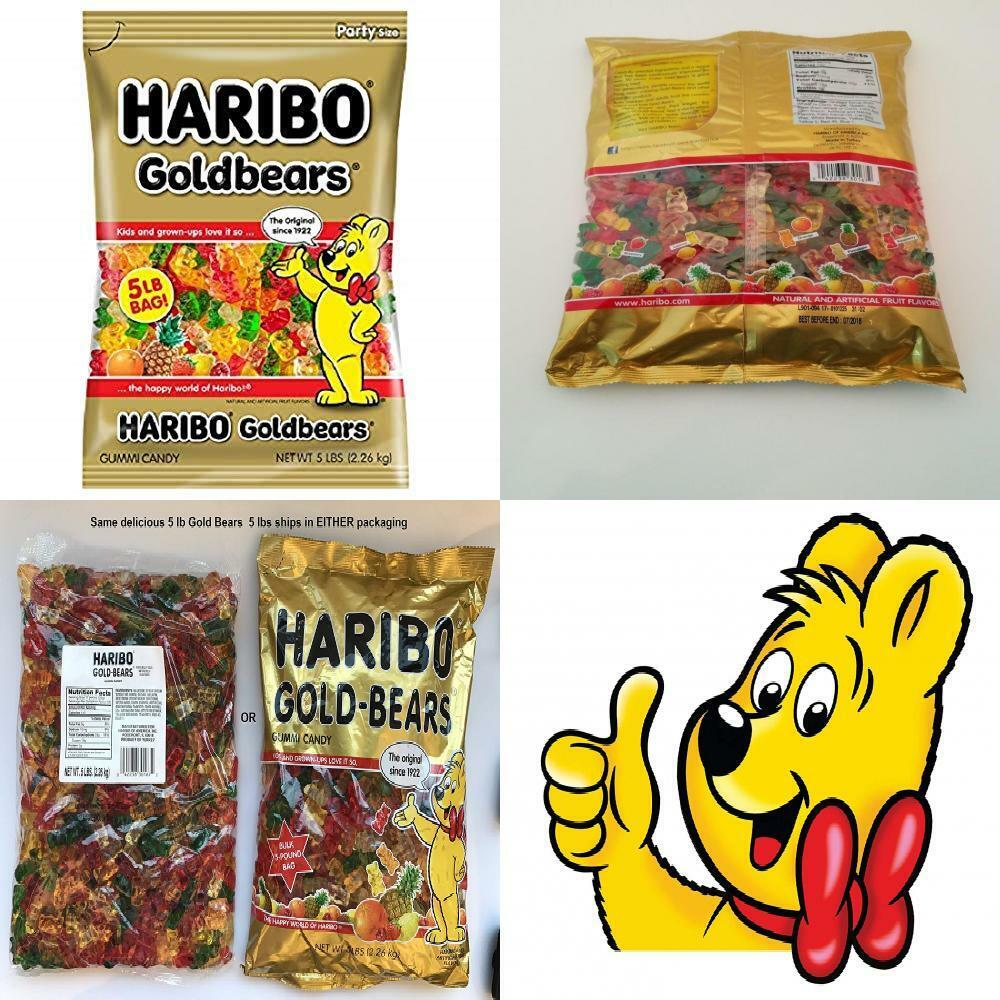 Haribo Gold-Bears Gummy Bears Candy: 5LB Bag