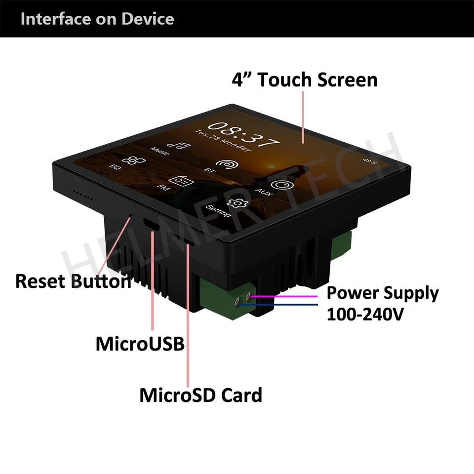 4" Integrated In Wall Bluetooth-Compatible Audio Amplifier Home Stereo Amplifier - Image 4 of 4