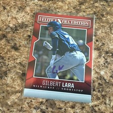 Gilbert Lara Signed 2014 Panini Elite Extra Edition Auto Milwaukee Brewers