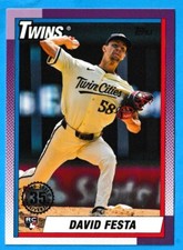 2025 Topps Series 1 Baseball 1990 35th Anniversary David Festa RC T90-67 Twins