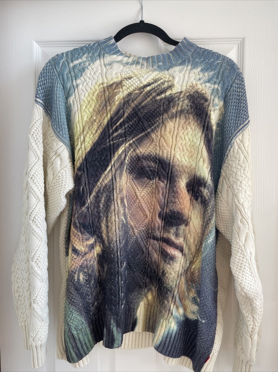Supreme Kurt Cobain Sweater Men's Size Large SS23 White Supreme Kurt Cobain Sweater Men's Size Large SS23 White