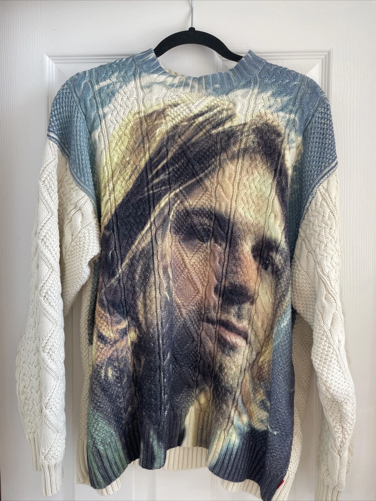 Pull homme Supreme Kurt Cobain taille grand SS23 blanc TOUT NEUF