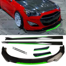 Front Bumper Lip Side Skirt Rear Bumper Lip Strut Rods Black Green For Genesis