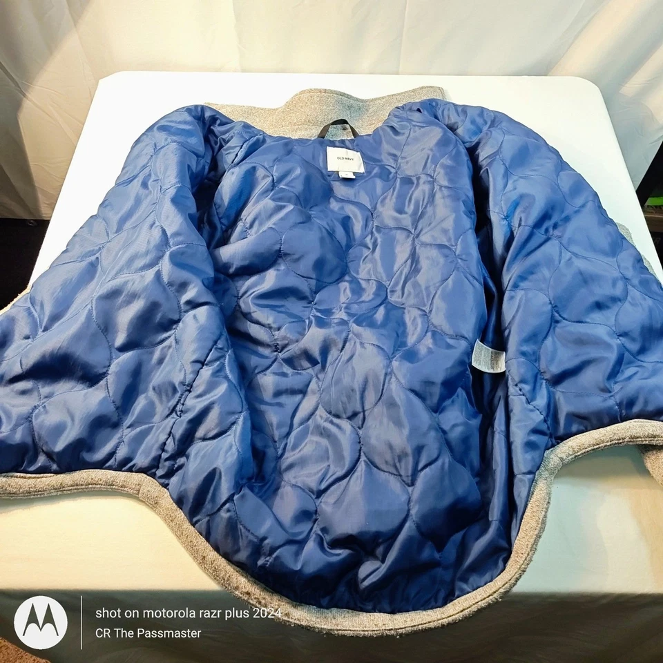 Old Navy Heather Grey Fleece Shacket Size US M - Image 2 of 4