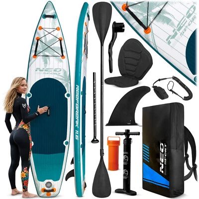 NEO-SPORT Aufblasbar Stand Up Paddle Board SUP Board KommplettSet 350 cm