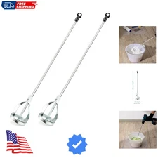 2x Zinc Plated Paint Mixer for Drill - Heavy Duty Plaster and Paint Mixing Pa...