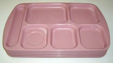 Lot 5 Pink G.E.T TR-151 Supermel Melamine Cafeteria School Lunch Tray Stackable