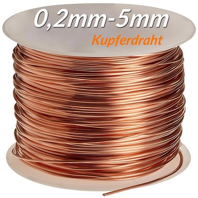 99,9% Kupferdraht Blank, Rund, Massiv, Unbeschichtet 0,2/0,3/0,4/0,5/0,8mm-5mm