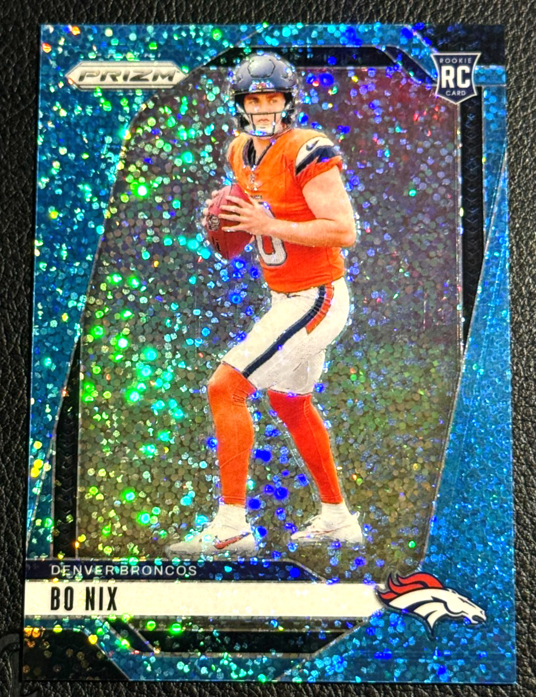2024 Panini Prizm Bo Nix Rc #309 Blue Sparkle Prizm 6/96