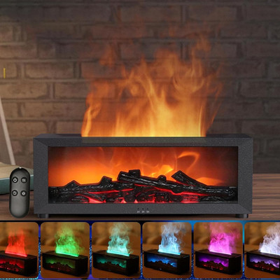 Essential Oil Diffuser, Fireplace Flame Air Diffuser Humidifier,7 Colors Aromath