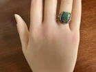 DAMAGED Vintage Sterling Silver 925 Turquoise Horseshoe Ring Sz 6.75