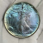 1993 American Silver Eagle 1oz .999 Round Coin TONER Blue Purple COOL!