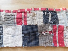 true Antique Cutter patchwork Quilt Piece 60 x 8.5" tattered distressed