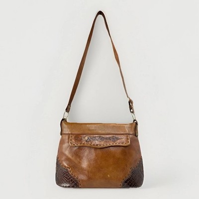Miss Tony Lama Vintage Western Handcrafted Leather And Snake Skin Purse -VGUC!
