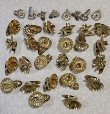 32 Vintage Metal Tin Pine Cone Christmas Tree Clip On Reflector Candle Holders