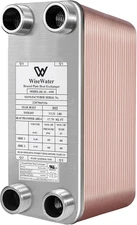 Plate Heat Exchanger, 4"X 12" 60 Plates Water to Water Heat Exchanger, Coppe