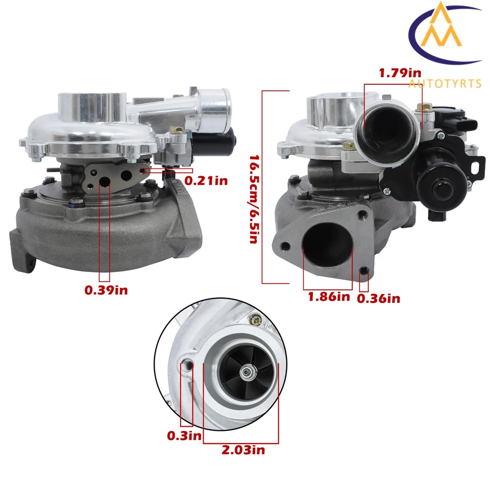 Turbocompressor Turbo 17201-0L040 para Toyota Land Cruiser Hilux 3.0 D-4D 1KD-FTV - Imagem 4 de 4